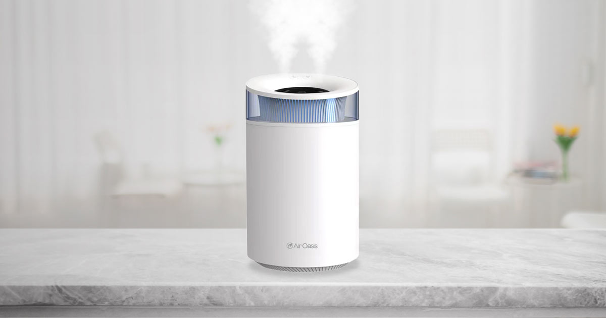 Humidifier triggers shop air purifier