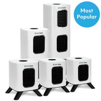 whole home air purifier bundle with 3 small, one medium, and one large iAdaptAir